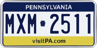PA license plate MXM2511
