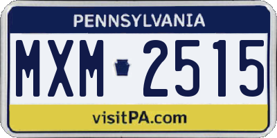 PA license plate MXM2515