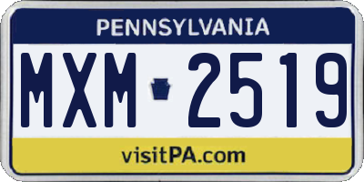 PA license plate MXM2519