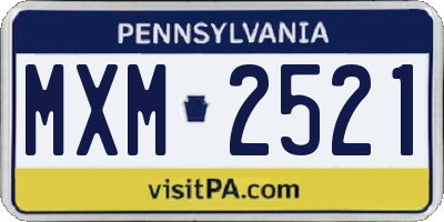 PA license plate MXM2521