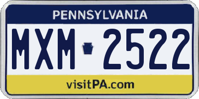 PA license plate MXM2522