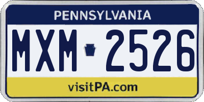 PA license plate MXM2526