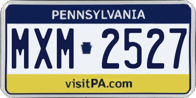 PA license plate MXM2527