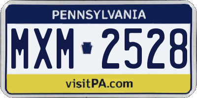 PA license plate MXM2528