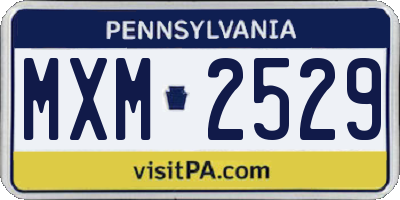 PA license plate MXM2529