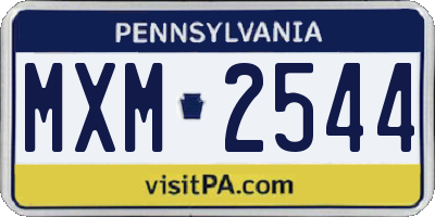 PA license plate MXM2544