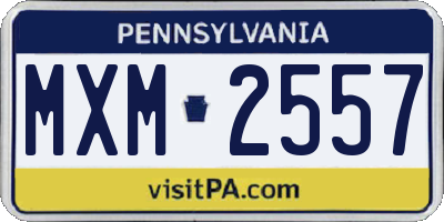 PA license plate MXM2557