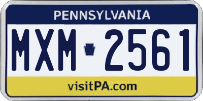 PA license plate MXM2561