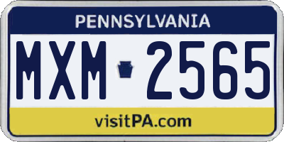 PA license plate MXM2565