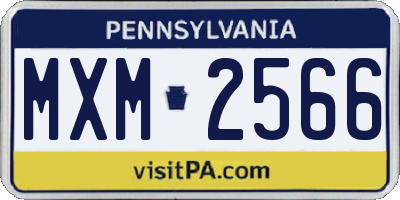 PA license plate MXM2566
