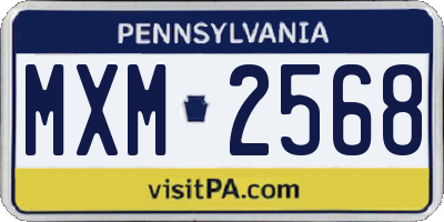 PA license plate MXM2568