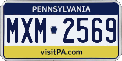 PA license plate MXM2569