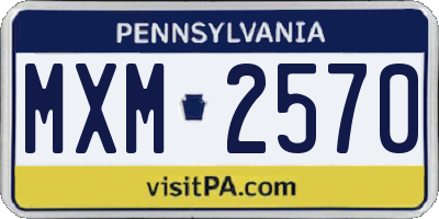 PA license plate MXM2570