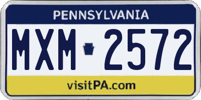 PA license plate MXM2572