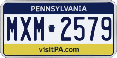 PA license plate MXM2579
