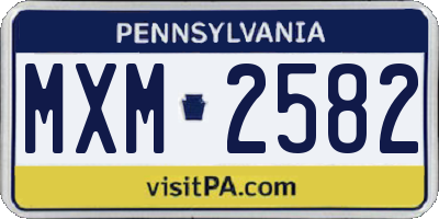 PA license plate MXM2582