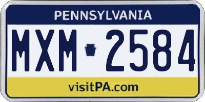 PA license plate MXM2584