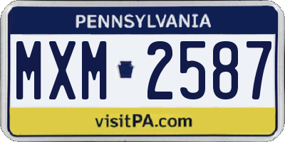PA license plate MXM2587