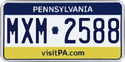PA license plate MXM2588