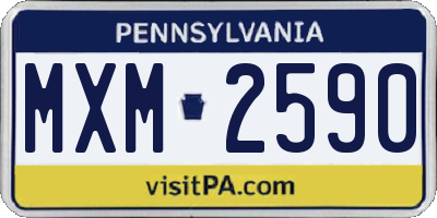 PA license plate MXM2590