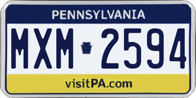 PA license plate MXM2594