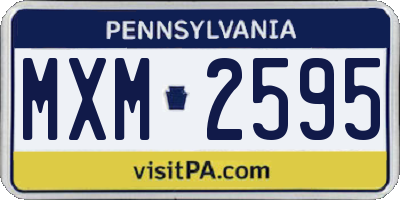 PA license plate MXM2595