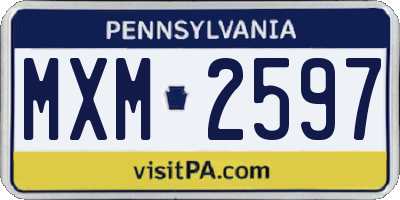 PA license plate MXM2597