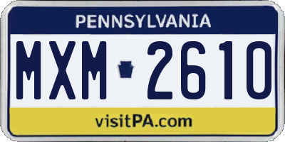 PA license plate MXM2610