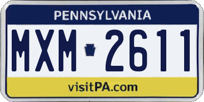 PA license plate MXM2611