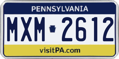 PA license plate MXM2612