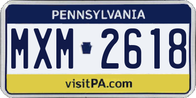 PA license plate MXM2618