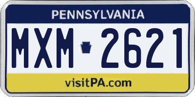 PA license plate MXM2621