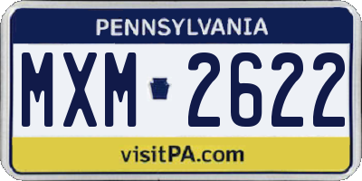 PA license plate MXM2622