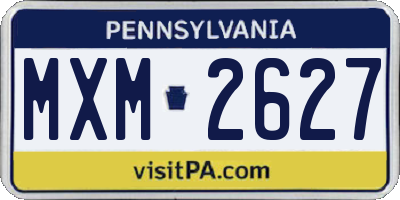 PA license plate MXM2627