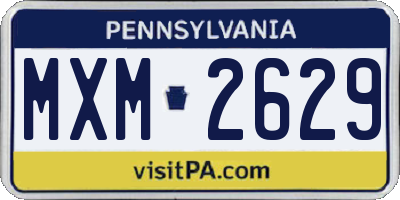 PA license plate MXM2629