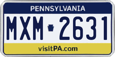 PA license plate MXM2631