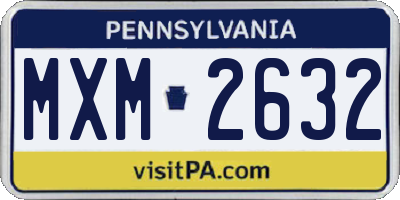 PA license plate MXM2632