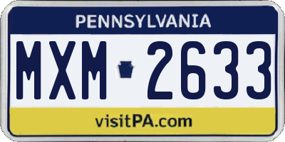 PA license plate MXM2633