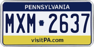PA license plate MXM2637