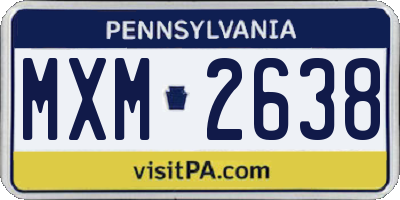 PA license plate MXM2638