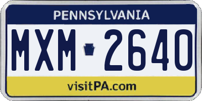 PA license plate MXM2640