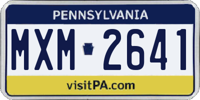 PA license plate MXM2641