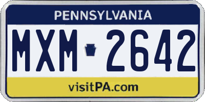 PA license plate MXM2642