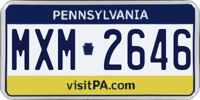 PA license plate MXM2646