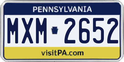 PA license plate MXM2652