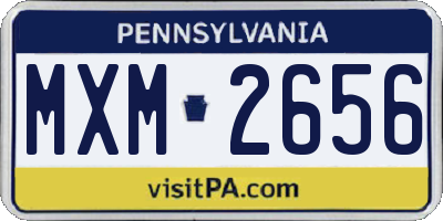 PA license plate MXM2656
