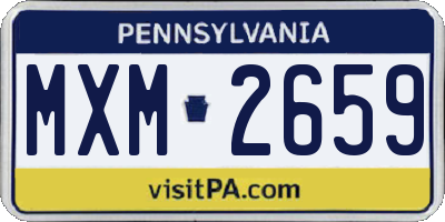 PA license plate MXM2659