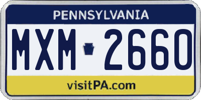 PA license plate MXM2660