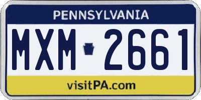 PA license plate MXM2661