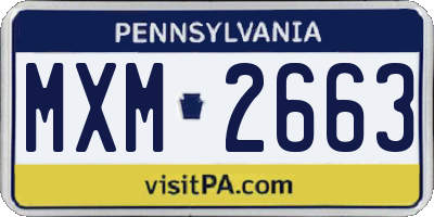 PA license plate MXM2663